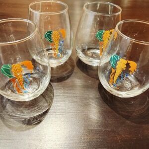 Set of 4 Stemless12 oz Wine Glass Abstract Elephant Unique Barware 4"
